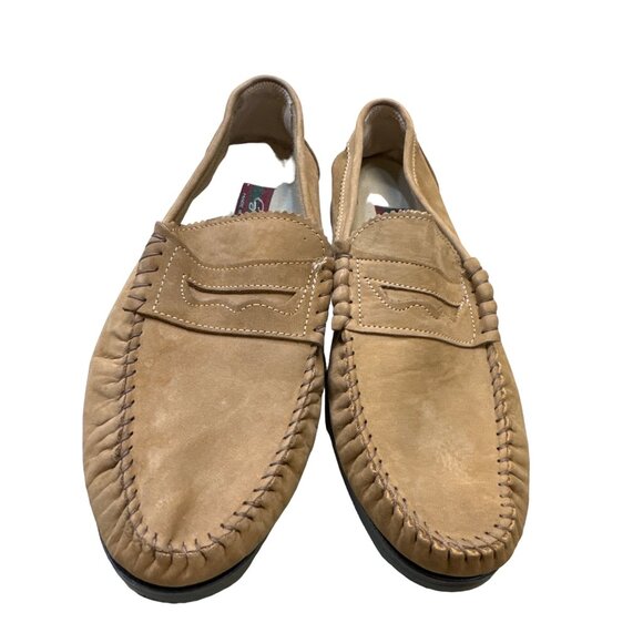Soya tan leather men’s shoes loafer made in Italy size 10 SKU 3331 - Picture 4 of 9